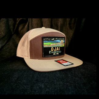 Ojai Tan+Brown Trucker Hat w/ Black Framed Patch